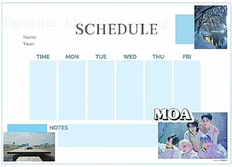 Schedule Template, Back To School, Map