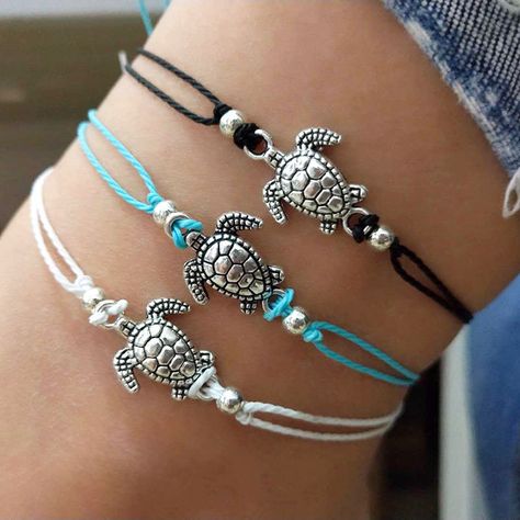 Jewellery Images, Anklets Online, Anklets Diy, Beaded Starfish, Shell Jewellery, Tropical Jewelry, Anklets For Women, Turtle Bracelet, Turtle Charm