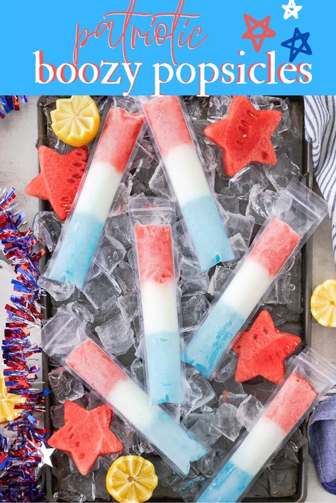 Red, White, and Blue rum popsicles for Memorial Day using Master of Mixes to create a layered treat for Memorial Day, Fourth of July boozy popsicle treat, or Labor Day treat idea. #sponsored #CocktailRecipes #ElleTalk #MasterofMixes #BoozyPopsicles #Popsicles #IcePops #MemorialDayParty #FourthofJulyParty #LaborDayParty #RedWhiteandBlue Freeze Pop Recipes, Adult Popsicles, Boozy Pops, Boozy Ice Pops, Alcoholic Popsicles, Boozy Popsicles, Margarita On The Rocks, Freeze Pops, Fourth Of July Food