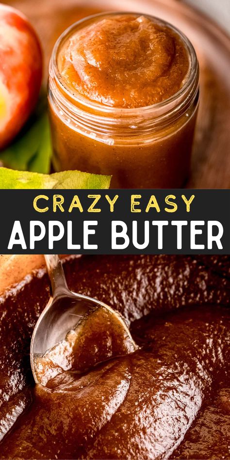 This Apple Butter Recipe is super easy and perfect for beginners! You only need one pot and a handful of basic ingredients to make this smooth, creamy, cinnamon spiced apple butter! Quick Apple Butter Recipe, Apple Cinnamon Butter Recipe, How Do You Make Apple Butter, Apple Butter Recipe With Apple Cider, Easy Homemade Apple Butter, Homemade Apple Butter Stovetop, Apple Butter Recipe Roaster Oven, Apple Honey Butter, Refrigerator Apple Butter