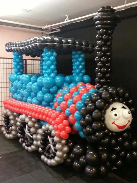 Photo 7 of 15: Balloons! / Birthday "Balloons, balloons and more Balloons" | Catch My Party Art Party Ideas, Thomas Birthday Parties, Balloons Art, Thomas The Train Birthday Party, Thomas The Train Party, Thomas Birthday, Trains Birthday Party, Balloon Crafts, Balloons Birthday