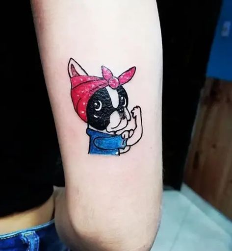 The 14 Funniest Boston Terrier Tattoos Ever! | PetPress Boston Terrier Tattoo, Terrier Tattoo, Boston Terrier Funny, Want To Draw, Pin Up Tattoos, Line Art Tattoos, Tattoo Outline, Boston Terriers, Animal Tattoos