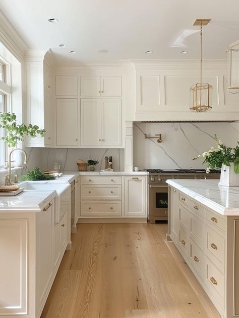 Wood Tile Floor Kitchen, Wood Tile Kitchen, Modern Kitchen Tiles, White Marble Kitchen, White Kitchen Backsplash, White Kitchen Tiles, Kitchen Tiles Design, Farmhouse Kitchen Design, Kitchen Designs Layout