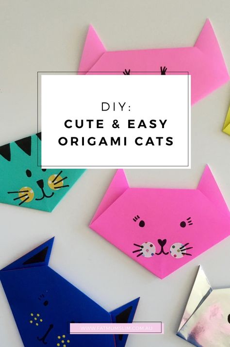 DIY Easy, Cute Origami Cats | Craft For Kids | Fat Mum Slim Easy Origami For Kids, Kubo And The Two Strings, Origami Ball, Kids Origami, Cute Origami, Folding Origami, Easy Origami, Paper Toy, Origami Animals