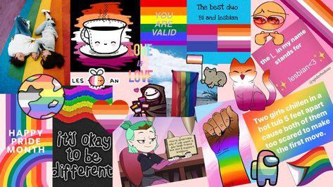 Made a Lesbian Wallpaper for my Pc since we have June currently so yee Lesbian Wallpaper For Desktop, Lesbian Wallpapers Laptop, Lesbian Wallpaper, 90s Wallpaper, Pc Wallpaper, Best Duos, Couple Wallpaper, Umbrella Academy, Two Girls