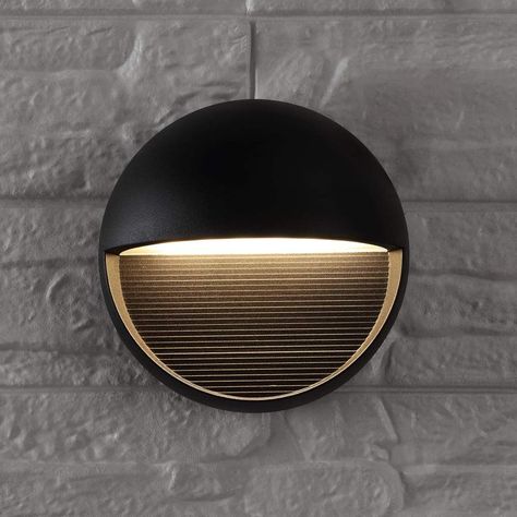 Outdoor Metal/Glass Integrated LED Sconce, Black — Pier 1 Entry Gate, Exterior Lights, Contemporary Wall Sconces, Cool Floor Lamps, Outdoor Sconces, Outdoor Light, Bubble Glass, Outdoor Lights, Straight Lines