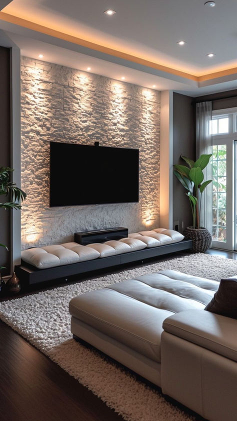 Maximize Your Space: Creative TV Wall Mount Ideas for Small Living Rooms! Trendy Sofa Designs, Tv Wall Mount Ideas, Decorating Around A Tv, How To Decorate Around A Tv, Ranch Living, Trendy Sofas, Panel Tv, Space Tv, Bedroom Tv