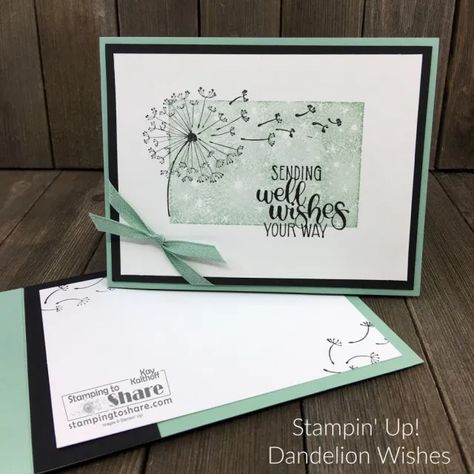 Dandelion Wishes, A Dandelion, Dandelion Wish, Stamping Up Cards, Get Well Cards, Floral Cards, Sympathy Cards, Stamping Up, 3 Things