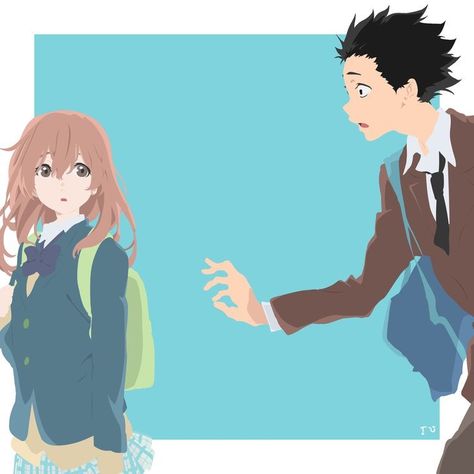 A Silent Voice Couple, Anime Bully, A Silent Voice Manga, Japanese Animated Movies, Kyoto Animation, Movie Posters Design, A Silent Voice, Couple Wallpaper, Japanese Animation