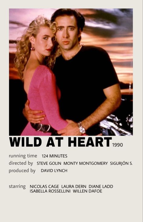 Wild At Heart Poster, Wild At Heart Movie, Series List, Isabella Rossellini, Laura Dern, Heart Poster, Wild At Heart, Wild Heart, Nicolas Cage