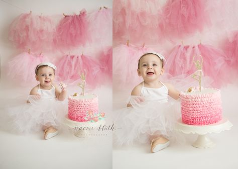 Ballerina cake smash in Boca Raton Ballerina Smash Cake, First Birthday Portraits, One Year Birthday Cake, Cake Styling, Themed Cake Smash, Birthday Portraits, Cake Smash Photo Shoot, Ballerina Cake, Cake Smash Theme