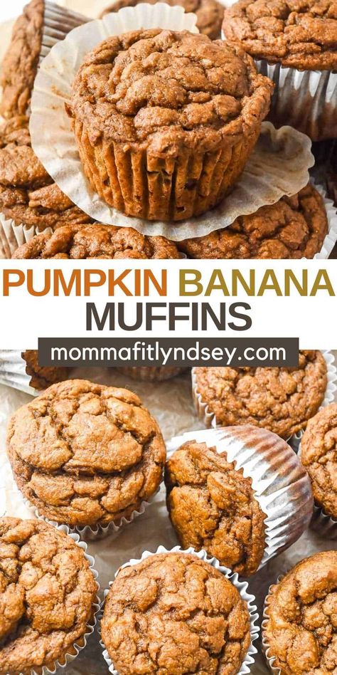 No Flour Pumpkin Muffins, Pumpkin Muffins Dairy Free, Dairy Free Banana Recipes, No Sugar Pumpkin Muffins, Pumpkin And Banana Recipes, Banana Pumpkin Muffins Healthy, Gluten Free Banana Pumpkin Muffins, Pumpkin Recipes No Sugar, Banana Pumpkin Muffins Gluten Free