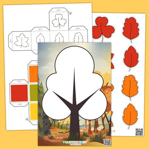 Dice Printable Template, Autumn Counting Activities, Fall Kindergarten Activities, Fall Leaf Template, Roll And Cover, Handwriting Worksheets For Kids, Activity For Preschool, Printable Games For Kids, Kindergarten Coloring Pages