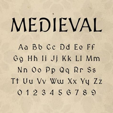 Medieval Castle Font | Knight Letters | FontStation by FontStation Irish Alphabet Letters, Fairy Tale Font Alphabet, Illustrated Manuscript Medieval, Midevil Fonts Alphabet, Celtic Font Alphabet, Medieval Font Alphabet, Calligraphy Fonts Alphabet Vintage, Dnd Font, Fantasy Fonts Alphabet