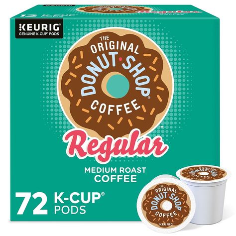 The Original Donut Shop Keurig Single-Serve K-Cup Pods, Regular Medium Roast Coffee, 12 Count (Pack of 6) Coffee Flavors, Pod Coffee Makers, Keurig K Cup, Medium Roast Coffee, Single Serve Coffee Makers, Roast Coffee, Single Serve Coffee, Donut Shop, K Cups