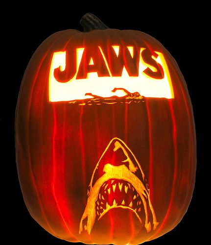 Jaws1 | movie poster series | John MacDougall | Flickr Jaws Pumpkin Carving, Shark Pumpkin Carving Ideas, Fun Activites, Halloween Pumpkin Stencils, Disney Pumpkin Carving, Pumkin Carving, Halloween Pumpkin Carving Stencils, Pumpkin Carving Contest, Halloween Board