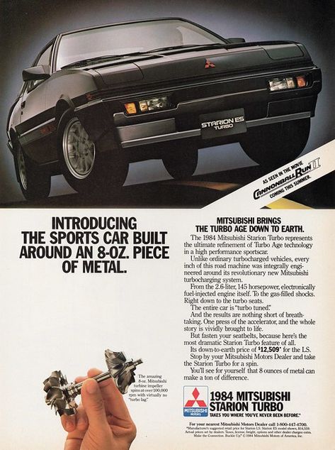 1984 Mitsubishi Starion Turbo | Alden Jewell | Flickr Mitsubishi Starion, Vintage Advertisement, Fuel Injection, High Performance, Classic Cars, Vehicles