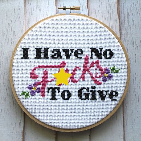 "I Have No Fucks to Give" Counted Cross Stitch DIY Kit End design fits 6” hoop. Level: Intermediate Each cross stitch includes: pattern & instructions, Aida 14 count fabric, DMC threads, 1 DMC needle, & wood hoop. Embroidery Bones, Stitch Diy, Babe Cave, Photo Pattern, Needle Crafts, Diy Cross, Stitch Ideas, Diy Cross Stitch, Counted Cross Stitch Kits