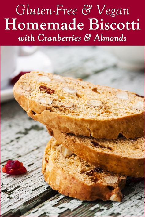 This Vegan Gluten-Free Biscotti is a Really Good Cookie - Period. Healthy Biscotti Recipe, Healthy Biscotti, Gluten Free Biscotti Recipe, Vegan Biscotti, Recipe With Cranberries, Gluten Free Biscotti, Vegan Christmas Desserts, Biscotti Recipes, Soy Eggs