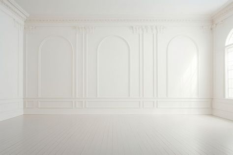 Empty white room floor architecture backgrounds. | free image by rawpixel.com / ploypalyn Empty Room Aesthetic, Floor Architecture, Empty Rooms Interior, Ruangan Studio, Wall Molding Design, Floor Background, Goddess Athena, Blank Background, White Victorian