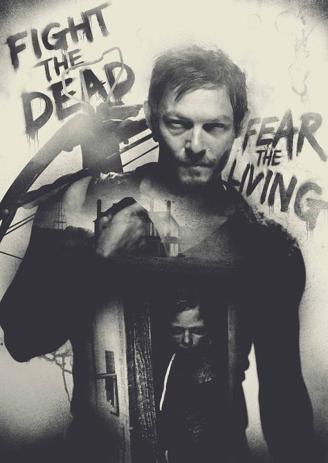 Daryl Dixon - The Walking Dead - Dan Shearn Walking Dead Art, Walking Dead Tv Series, Walking Dead Daryl, The Walking Dead Tv, Dead Zombie, Fear The Walking Dead, Geek Art, Stuff And Thangs, Art Simple