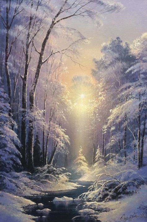 Viktar Yushkevich YUVART - Paintings for Sale | Artfinder Winter Drawings, Landscape Designs, Winter Painting, Winter Scenery, Winter Beauty, Winter Pictures, Winter Forest, Snow Winter, Winter Art