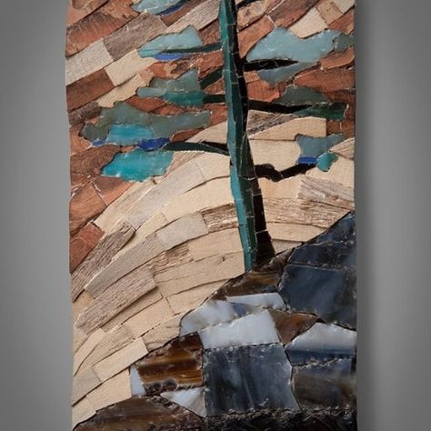 MOSAIC STUDY I ($500.00): This mosaic study is a play of textures and movement. Featuring new contemporary technique using wood bark and glass.  To live with art is to live well.  To view this piece at @artfulhome visit https://ift.tt/2tSRgEy  #AaronLauxDesign #ALDMosaicStudy #LiveWithArt #biophilicdesign #biophilia #woodworkersofinstagram #artcollectorworld #artcollectors #artfulhomestyle #artfulhomeartist #artfulhome #madisonartist #localmadisonartist #sustainableart #sustainabledesign #ecoart Scrap Wood Art, Mountain Wood Art, Wood Bark, Rock Sculpture, Wood Wall Art Diy, Wood Wall Sculpture, Wood Art Projects, Glass Mosaic Art, Wood Mosaic