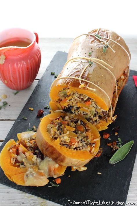 vegetarian thanksgiving recipes Stuffed Butternut Squash, Stuffed Butternut, Vegan Thanksgiving Dinner, Vegetarian Thanksgiving, Thanksgiving Dinner Recipes, Vegan Thanksgiving Recipes, Vegan Thanksgiving, Roasted Butternut, Roasted Butternut Squash