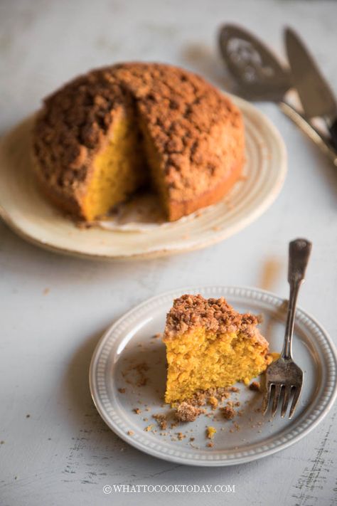 Air Fryer Pumpkin Bread, Pumpkin Streusel Coffee Cake, Gluten Free Pumpkin Bread Recipe, Gluten Free Pumpkin Cake, Air Fryer Pumpkin, Cinnamon Crumb Cake, Pumpkin Streusel, Gluten Free Pumpkin Bread, Streusel Cake