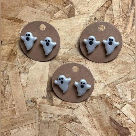 Ghost Clay Earrings Ghost Clay, Ghost Earrings, Earring Posts, Hypoallergenic Earrings, Stainless Steel Earrings, Earring Backs, Clay Earrings, Post Earrings, Ghost