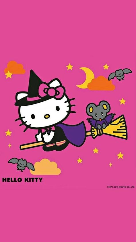 Hello Kitty Halloween Wallpaper, Hello Kitty Imagenes, Girly Halloween, Hello Kitty Images, Kitty Images, Hello Kitty Characters, Hello Kitty Backgrounds, Wallpaper Halloween, Hello Kitty Drawing