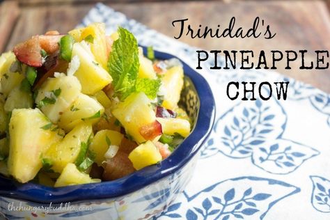 Pineapple Chow, Pickled Fruit, Trinidadian Recipes, Trinidad Recipes, Caribbean Cuisine, Island Food, Homemade Butter, Warm Food, Caribbean Recipes