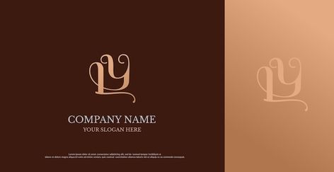 Ly Logo, Royal Frame, Vintage Monogram, Psd Icon, Design Vector, Vector Photo, Company Names, Premium Vector, Graphic Resources