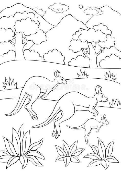 Kangaroo Drawing, Education Assistant, Hindi Calligraphy, Family Coloring Pages, Fish Coloring Page, Color Plan, Family Coloring, Coloring Page Ideas, Australian Animals