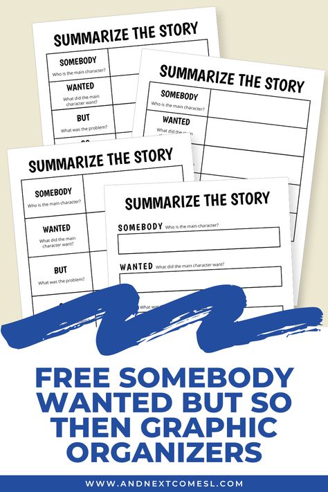 Learn all about the somebody wanted but so then strategy for summarizing stories and grab one of the free graphic organizers (printable and digital versions included!) #ReadingComprehension #Comprehension #Reading #GraphicOrganizers Somebody Wanted But So Then, Summarizing Activities, Free Graphic Organizers, Story Cubes, Reading Graphic Organizers, 5th Grade Ela, Context Clues, Organization Printables, Special Education Teacher