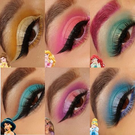 Aerial Makeup Disney, Disney Princess Eyeshadow Looks, Easy Disney Makeup Looks, Disney Princess Eye Makeup, Disneyland Makeup Ideas, Disney Inspired Makeup Looks, Belle Makeup Disney, Disney Character Makeup Looks, Princess Belle Makeup