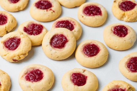 Cream Cheese Thumbprint Cookie Recipe Cream Cheese Thumbprint Cookies, Cheese Thumbprint Cookies, Cream Cheese Cookie Recipe, Thumbprint Cookie, Butter Cookie Dough, Thumbprint Cookies Recipe, How To Make Cream, Make Cream Cheese, Cream Cheese Cookies