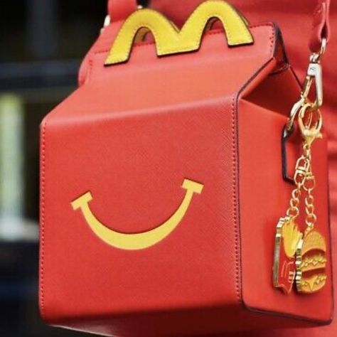 Happy Meal Box, Funky Purses, Novelty Handbags, Meal Box, Funny Bags, Stylish School Bags, Mcdonald's Happy Meal, X Box, Bag Keychain