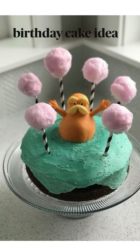 (NOT MINE) Things To Bake With Friends Desserts, Silly Cakes Funny, Lorax Cake Pops, Cake To Make With Friends, Lorax Birthday Cake, Silly Cake Ideas, Weird Birthday Cakes, Silly Birthday Cake, Funny Cakes For Friends