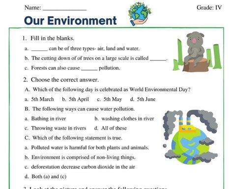 Air Pollution Worksheet, Science Reading Comprehension, 5th Grade Worksheets, Ela Worksheets, Human Environment, Science Reading, Science Skills, Environmental Problem, Environmental Change