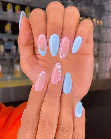 Svt Nails, Mint Green Nail Designs, Bridal Shower Nails, Pink Blue Nails, Shower Nails, Theme Nails, Nail Ideas Gel, Nails For Winter, Grad Nails