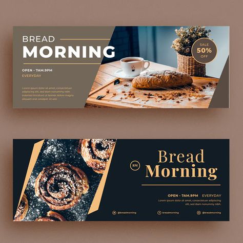 Food Bakery Facebook Cover AI, EPS, PSD Bakery Banner Design, Bakery Ads, Bakery Banner, Food Facebook Cover, Food Banner Design, Google Banner Ads, Design De Configuration, Website Slider, Google Banner