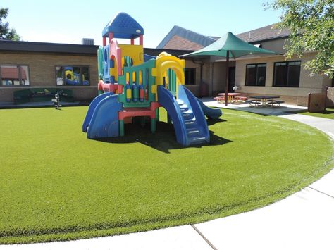 Featured Projects Using PlayGround Grass Artificial Grass Kids Outdoor Spaces, Movie Theater Rooms, Sports Court, Playground Flooring, School Building Design, Grass Artificial, Playground Areas, Rubber Tiles, Park Playground