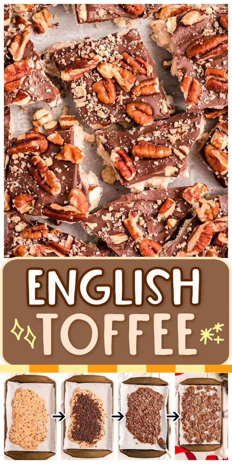 Butter Toffee Pecans Recipe, Pecan Toffee Recipe, Homemade English Toffee, English Toffee Recipe, Homemade Toffee, Toffee Recipe, English Toffee, Butter Toffee, Candy Recipe