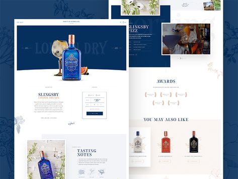 Product page cocktail recipe alcohol ui navigation ecommerce ux design website landing page product page gin Ux Design Website, Bar Website, Pr Kit, Design A Website, Landing Page Examples, Gin Brands, Website Landing Page, Drinks Packaging Design, Landing Page Builder