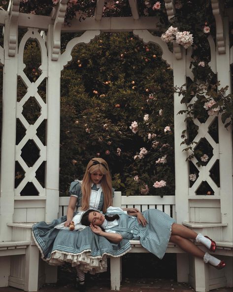 Alice And Dorothy, Dorothy Halloween Costume, Alice In Wonderland Outfit, Little Blue Dress, Dorothy Costume, Alice Cosplay, Alice Costume, Photoshoot Editorial, Alice In Wonderland Illustrations