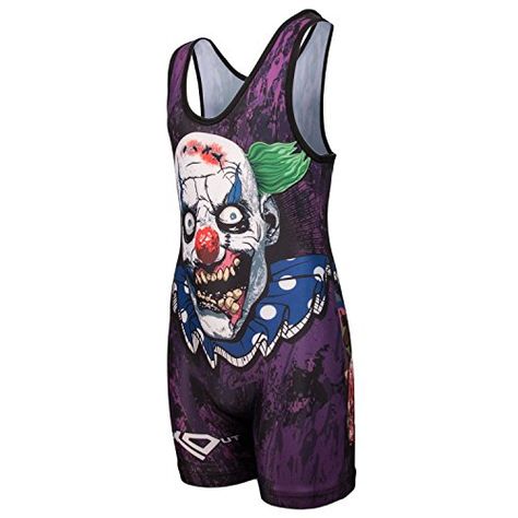 KO Sports Gears Zombie Clown Wrestling Singlet  NEW Youth M  50  65 lbs  -- Read more reviews of the product by visiting the link on the image. (This is an affiliate link) Wrestling Tights, Zombie Clown, Power Moves, Sports Costume, Gear Design, Wrestling Gear, Wrestling Singlet, Zombie Costume, Sports Gear