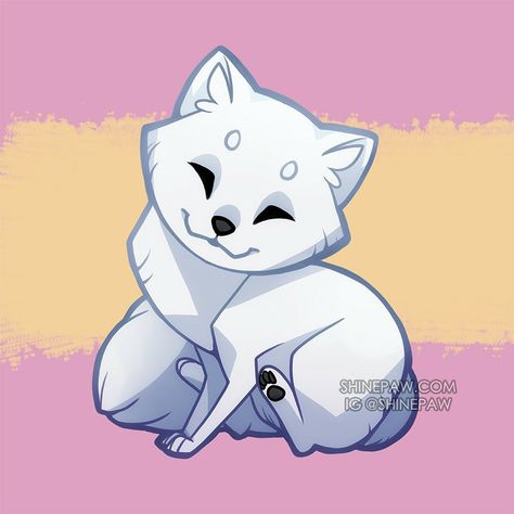 Chibi Fox Drawing, Arctic Fox Drawing, Fox Chibi, Baby Arctic Fox, Arctic Fox Art, Chibi Animals, Fox Pups, Fox Character, Youtube Account