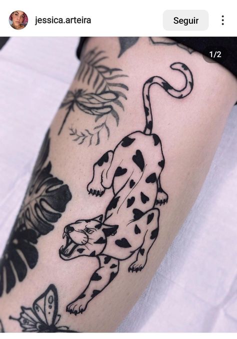 Jaguar Tattoo, Leopard Tattoos, Sweet Tattoos, Jesus Love, Girly Tattoos, Aesthetic Tattoo, American Traditional Tattoo, Dope Tattoos, Simplistic Tattoos