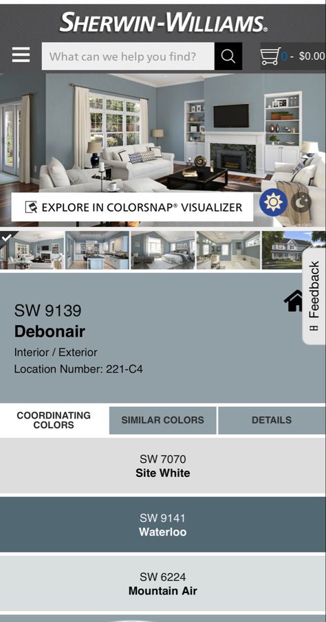 Waterloo Cabinets Sherwin Williams, Sherwin Williams Waterloo Paint, Waterloo Color Palette, Sw Waterloo, Sherwin Williams Waterloo Exterior, House Paint Palette, Hood Kitchen, House Paint, Paint Palette